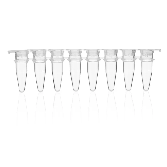 Tubes PCR en polypropylène de 0,1 ml, bandes transparentes, tubes de réaction PCR, 12 bandes